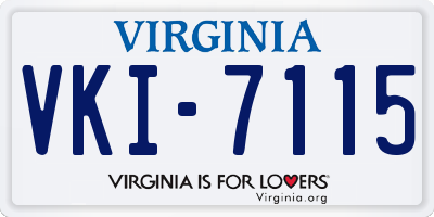 VA license plate VKI7115