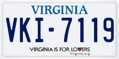 VA license plate VKI7119