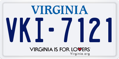 VA license plate VKI7121