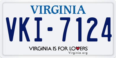 VA license plate VKI7124