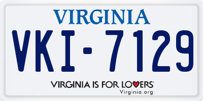VA license plate VKI7129