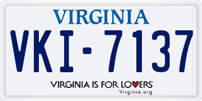 VA license plate VKI7137