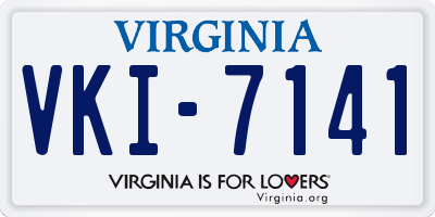 VA license plate VKI7141