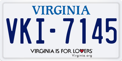 VA license plate VKI7145