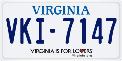 VA license plate VKI7147