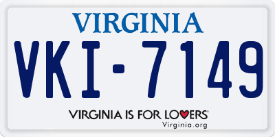 VA license plate VKI7149