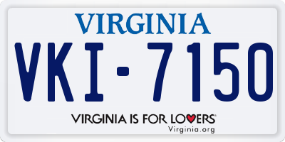 VA license plate VKI7150