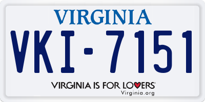 VA license plate VKI7151