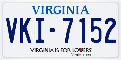 VA license plate VKI7152