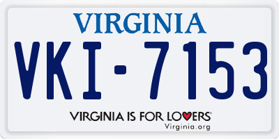 VA license plate VKI7153