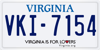 VA license plate VKI7154