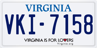 VA license plate VKI7158