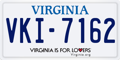 VA license plate VKI7162