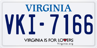 VA license plate VKI7166