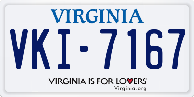 VA license plate VKI7167
