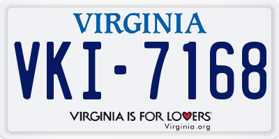 VA license plate VKI7168