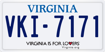 VA license plate VKI7171