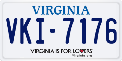 VA license plate VKI7176