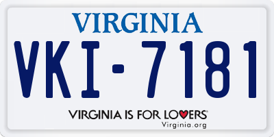 VA license plate VKI7181