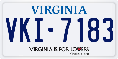 VA license plate VKI7183