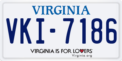 VA license plate VKI7186