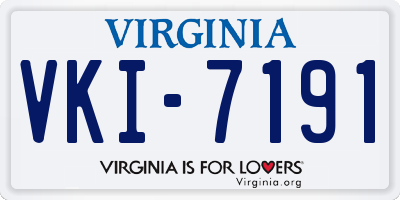 VA license plate VKI7191