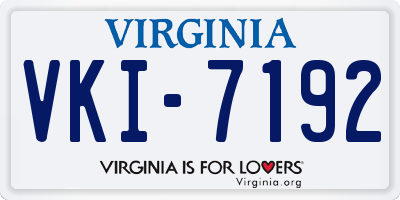 VA license plate VKI7192