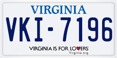VA license plate VKI7196