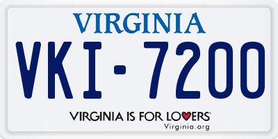 VA license plate VKI7200