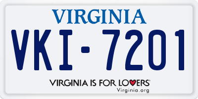 VA license plate VKI7201