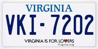 VA license plate VKI7202