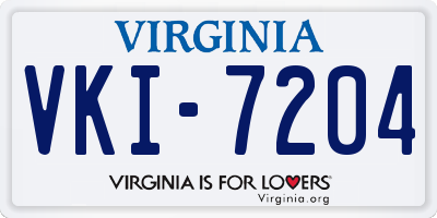 VA license plate VKI7204