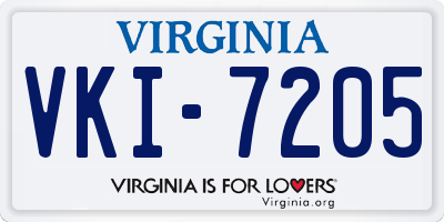 VA license plate VKI7205