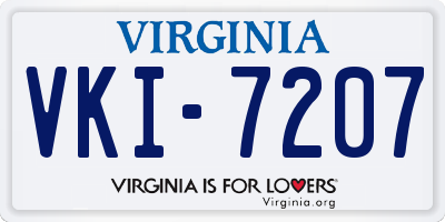 VA license plate VKI7207