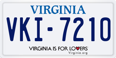 VA license plate VKI7210