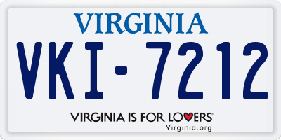 VA license plate VKI7212