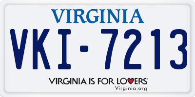 VA license plate VKI7213