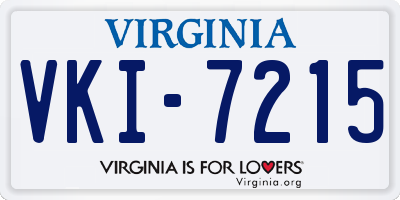 VA license plate VKI7215