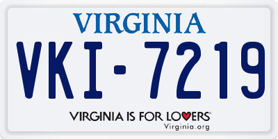 VA license plate VKI7219