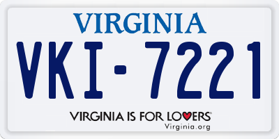 VA license plate VKI7221