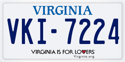 VA license plate VKI7224