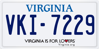 VA license plate VKI7229