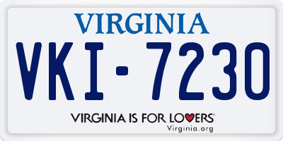 VA license plate VKI7230