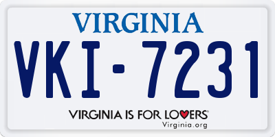 VA license plate VKI7231