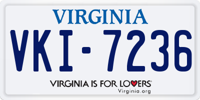 VA license plate VKI7236