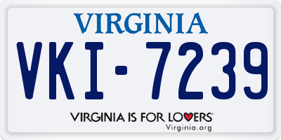 VA license plate VKI7239