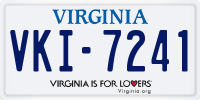 VA license plate VKI7241