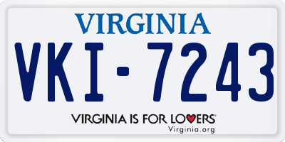 VA license plate VKI7243