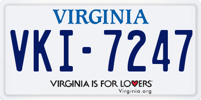 VA license plate VKI7247