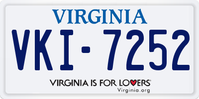 VA license plate VKI7252